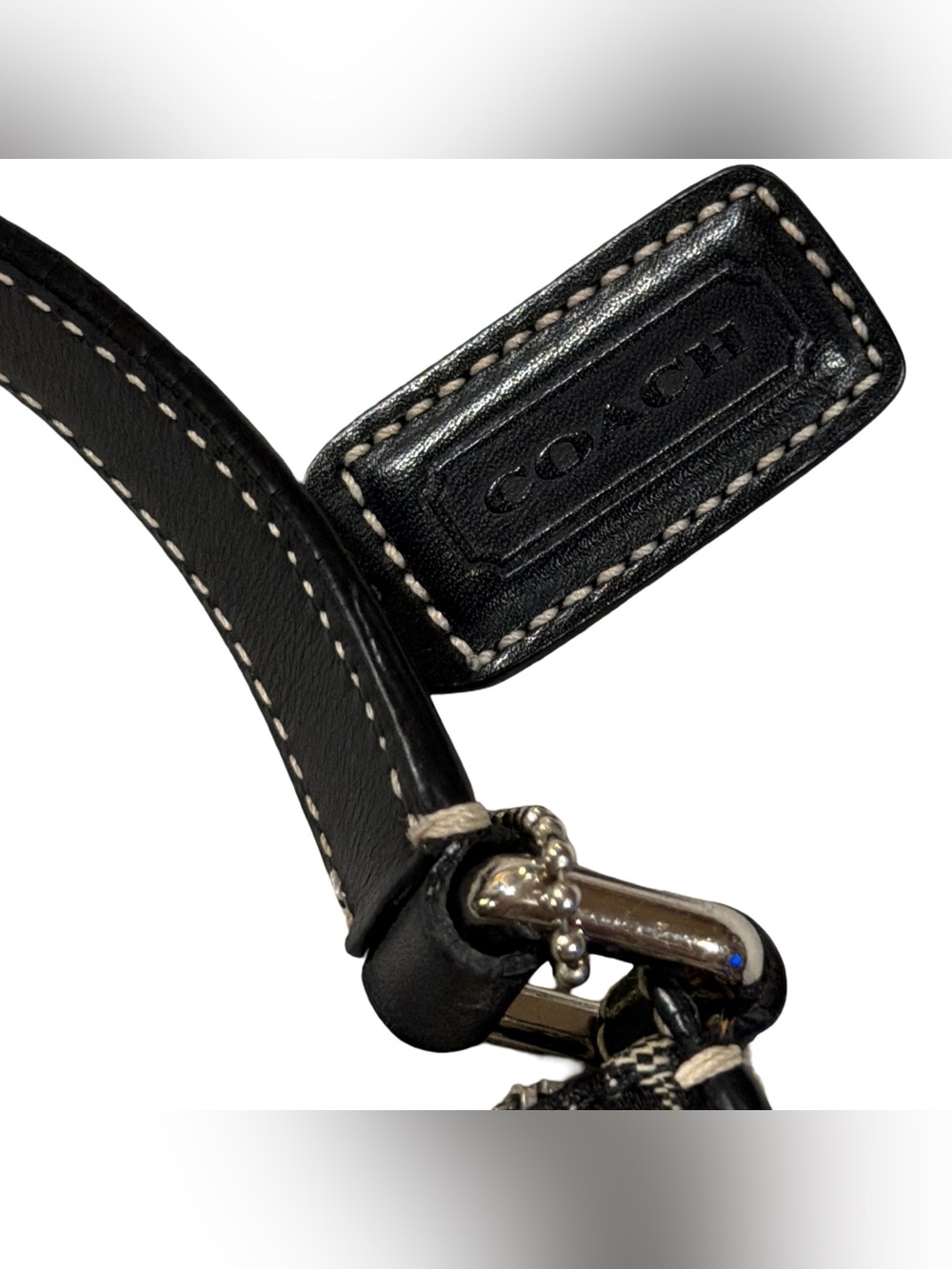 Coach โข Vintage Mini Demi Soho Shoulder Bag Monogram Black/Gray Canvas No 6362 - Picture 8 of 14